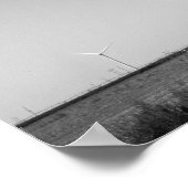 Schwarz-Weiß-Windkraftanlage in Oklahoma 16x20 Poster (Ecke)