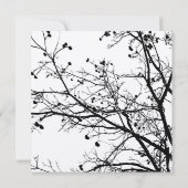 Schwarz-Weiß-Winter-Baum Einladung zum Hochzeitsfe (Rückseite)