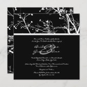 Schwarz-Weiß-Winter-Baum Einladung zum Hochzeitsfe (Vorne/Hinten)