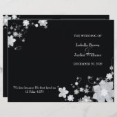 Schwarz-Weiß-Winter-Hochzeit-Bi-Falten-Programm (Vorne/Hinten)