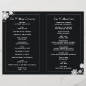 Schwarz-Weiß-Winter-Hochzeit-Bi-Falten-Programm (Rückseite)