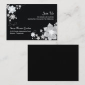 Schwarz-Weiß-Winter-Hochzeit-Empfang Begleitkarte (Vorne/Hinten)