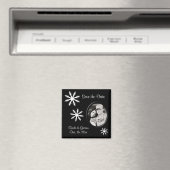Schwarz-Weiß-Winter-Hochzeitsmagnet Save the Date Magnet (In Situ (Geschirrspüler))