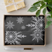 Schwarz-Weiß-Winter-Schneeflocken Seidenpapier (Geschenk)