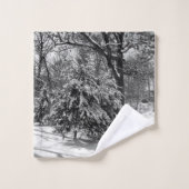 Schwarz-Weiß Winter Wonderland mit Hirsch Badhandtuch Set (Waschlappen)