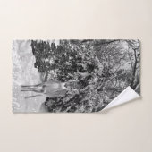 Schwarz-Weiß Winter Wonderland mit Hirsch Badhandtuch Set (Handtuch)