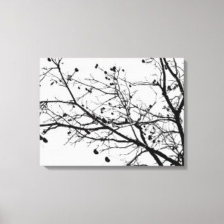 Schwarz-Weiß-Winterbaum Leinwanddruck