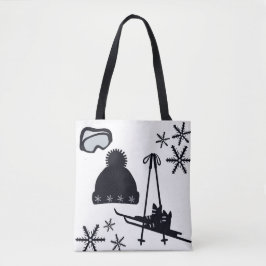 Schwarz-Weiß-Winterdesigns. Tasche