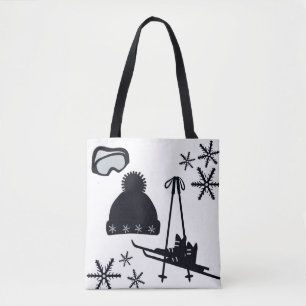 Schwarz-Weiß-Winterdesigns. Tasche