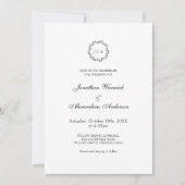 Schwarz-Weiß-Winterhochzeit Einladung (Vorderseite)