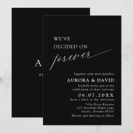 Schwarz & Weiß Wir haben uns für ewige Hochzeit en Einladung