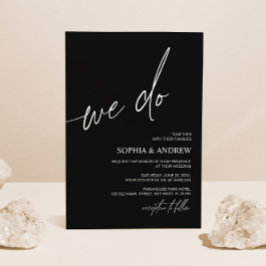 Schwarz & Weiß wir machen Minimalistisch Hochzeits Einladung