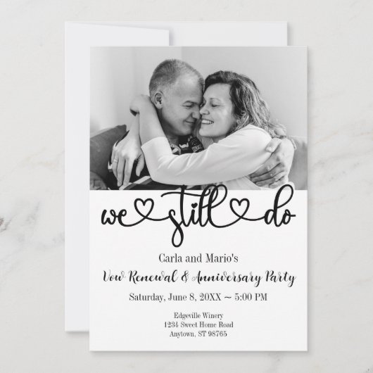 Schwarz & Weiß wir verlängern uns noch immer. Einladung (Vorderseite)