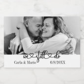 Schwarz & Weiß wir verlängern uns noch immer. Schaumweinetikett (Einzelnes Label)