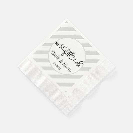 Schwarz & Weiß wir verlängern uns noch immer. Serviette (Ecke)