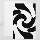 Schwarz-Weiß-Wirbel Briefpapier (Vorne/Hinten)