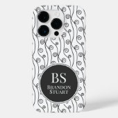 Schwarz-Weiß-Wirbel Case-Mate iPhone Hülle (Rückseite)