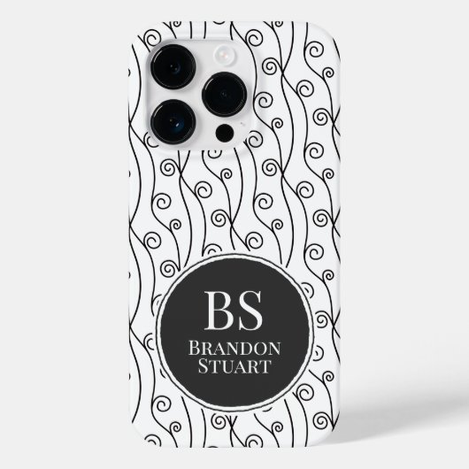 Schwarz-Weiß-Wirbel Case-Mate iPhone Hülle (Rückseite)