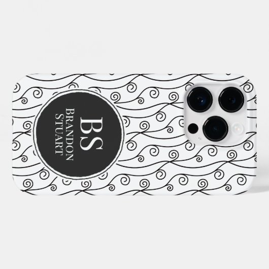 Schwarz-Weiß-Wirbel Case-Mate iPhone Hülle (Rückseite (Horizontal))