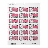 Schwarz-Weiß-Wirbel Damask-Adressetiketten Adressaufkleber (Vorne)