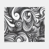 Schwarz-Weiß-Wirbel Fleecedecke (Vorderseite (Horizontal))