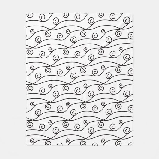 Schwarz-Weiß-Wirbel Fleecedecke (Vorderseite)