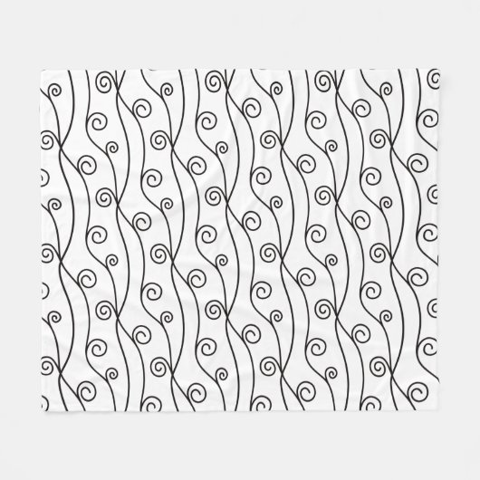 Schwarz-Weiß-Wirbel Fleecedecke (Vorderseite (Horizontal))