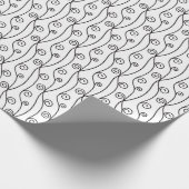 Schwarz-Weiß-Wirbel Geschenkpapier (Ecke)