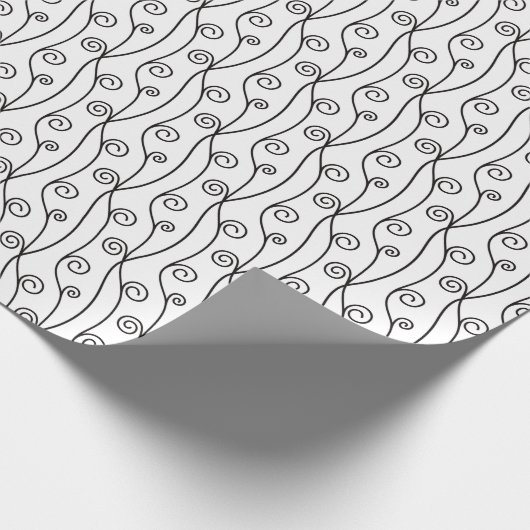 Schwarz-Weiß-Wirbel Geschenkpapier (Ecke)