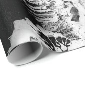 Schwarz-Weiß-Wirbel Geschenkpapier (Rolleneckpunkt)
