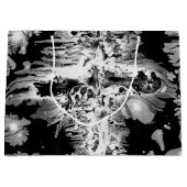 Schwarz-Weiß-Wirbel Große Geschenktüte (Vorderseite)