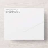 Schwarz-Weiß-Wirbel Hochzeit All In One Einladung (Rückseite)