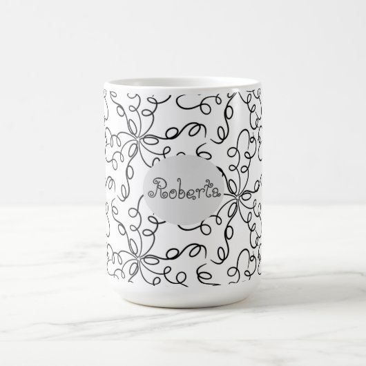 Schwarz-Weiß-Wirbel Kaffeetasse (Mittel)