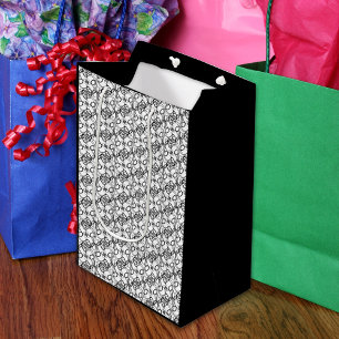 Schwarz-Weiß-Wirbel Mittlere Geschenktüte