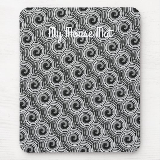 Schwarz-Weiß-Wirbel - Moderne Moderne Mousepad (Vorne)