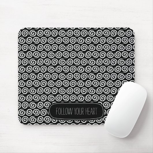 Schwarz-Weiß-Wirbel Mousepad (Mit Mouse)
