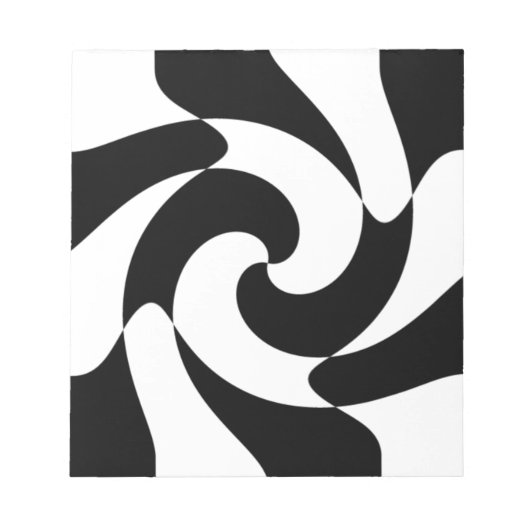 Schwarz-Weiß-Wirbel Notizblock (Vorderseite)