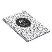 Schwarz-Weiß-Wirbel Notizblock (Rechte Seite)