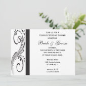 Schwarz-Weiß-Wirbel Paare Polterabend Einladung (Stehend Vorderseite)