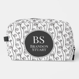 Schwarz-Weiß-Wirbel personalisiert Waschbeutel