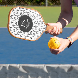 Schwarz-Weiß-Wirbel Pickleball Schläger