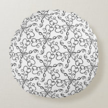 Schwarz-Weiß-Wirbel Rundkissen