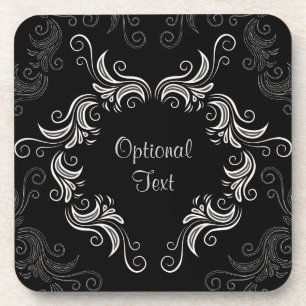 Schwarz-Weiß-Wirbel Untersetzer