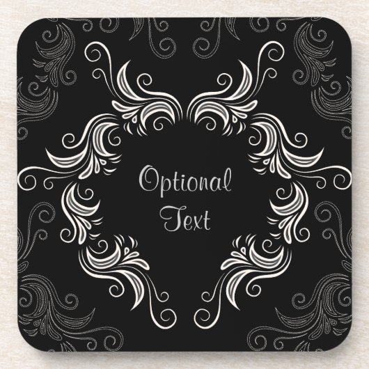 Schwarz-Weiß-Wirbel Untersetzer (Vorderseite)