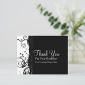 Schwarz-Weiß-Wirbel: Vorlage für Visitenkarten Postkarte (Stehend Vorderseite)