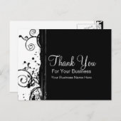 Schwarz-Weiß-Wirbel: Vorlage für Visitenkarten Postkarte (Vorne/Hinten)