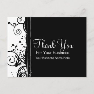 Schwarz-Weiß-Wirbel: Vorlage für Visitenkarten Postkarte