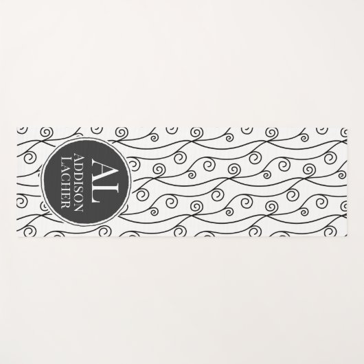 Schwarz-Weiß-Wirbel Yogamatte (Vorderseite (Horizontal))