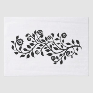 Schwarz-Weiß Wirble Blumendekoration Einfach und e Seidenpapier