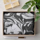 Schwarz-Weiß-Wirble Marmortextur Seidenpapier (Geschenk)